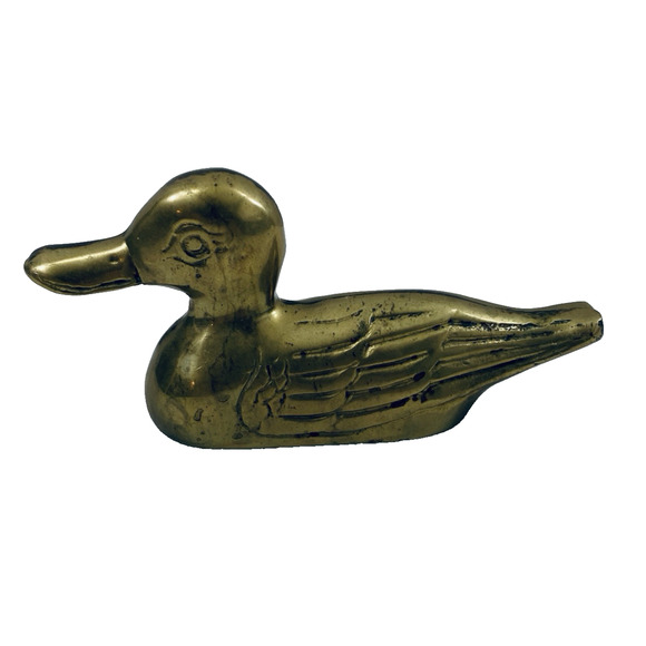 Solid Brass Duck 6" Figurine Mancave Hunter Home Decor - Picture 1 of 6